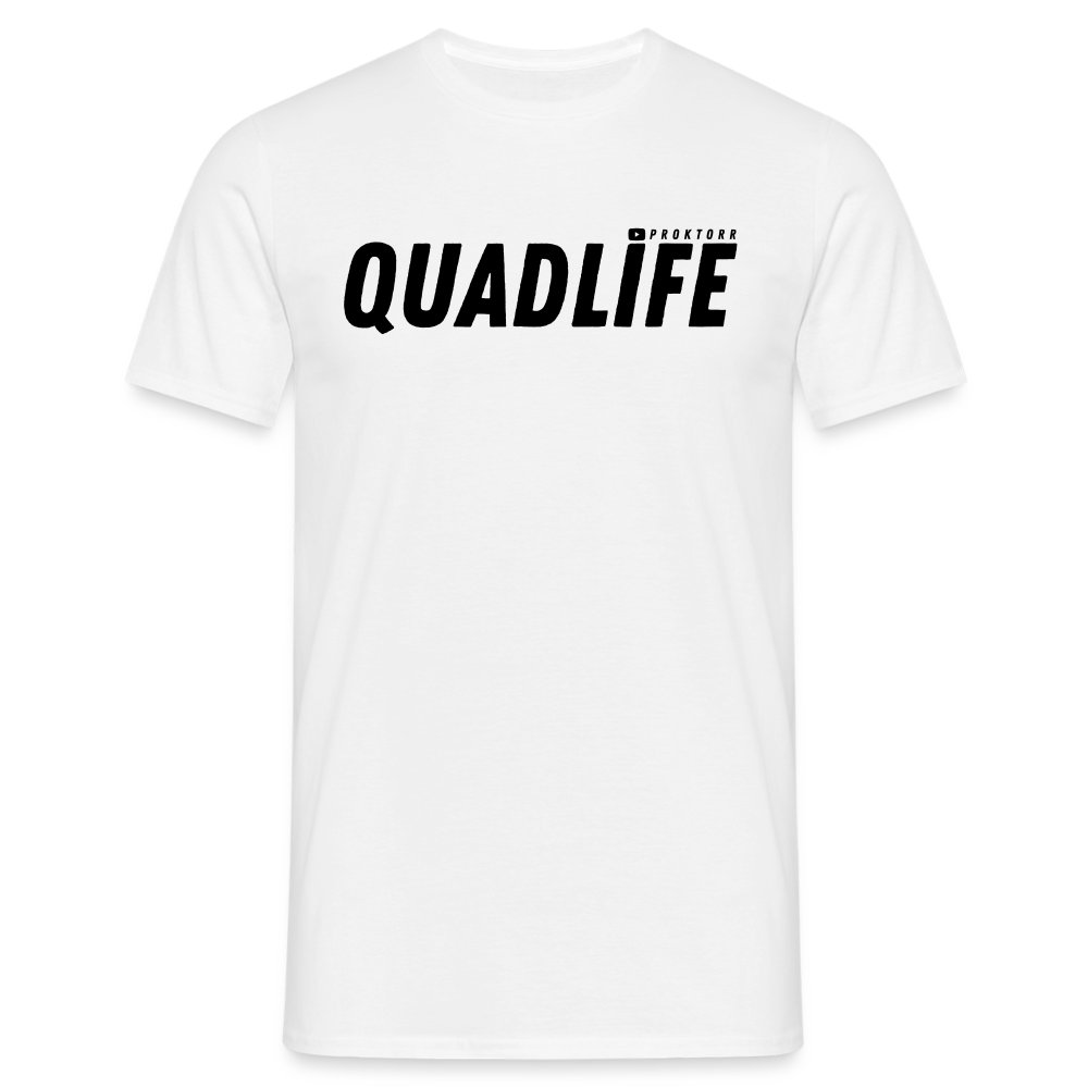 T-shirt QUADLIFE (logo noir) - blanc