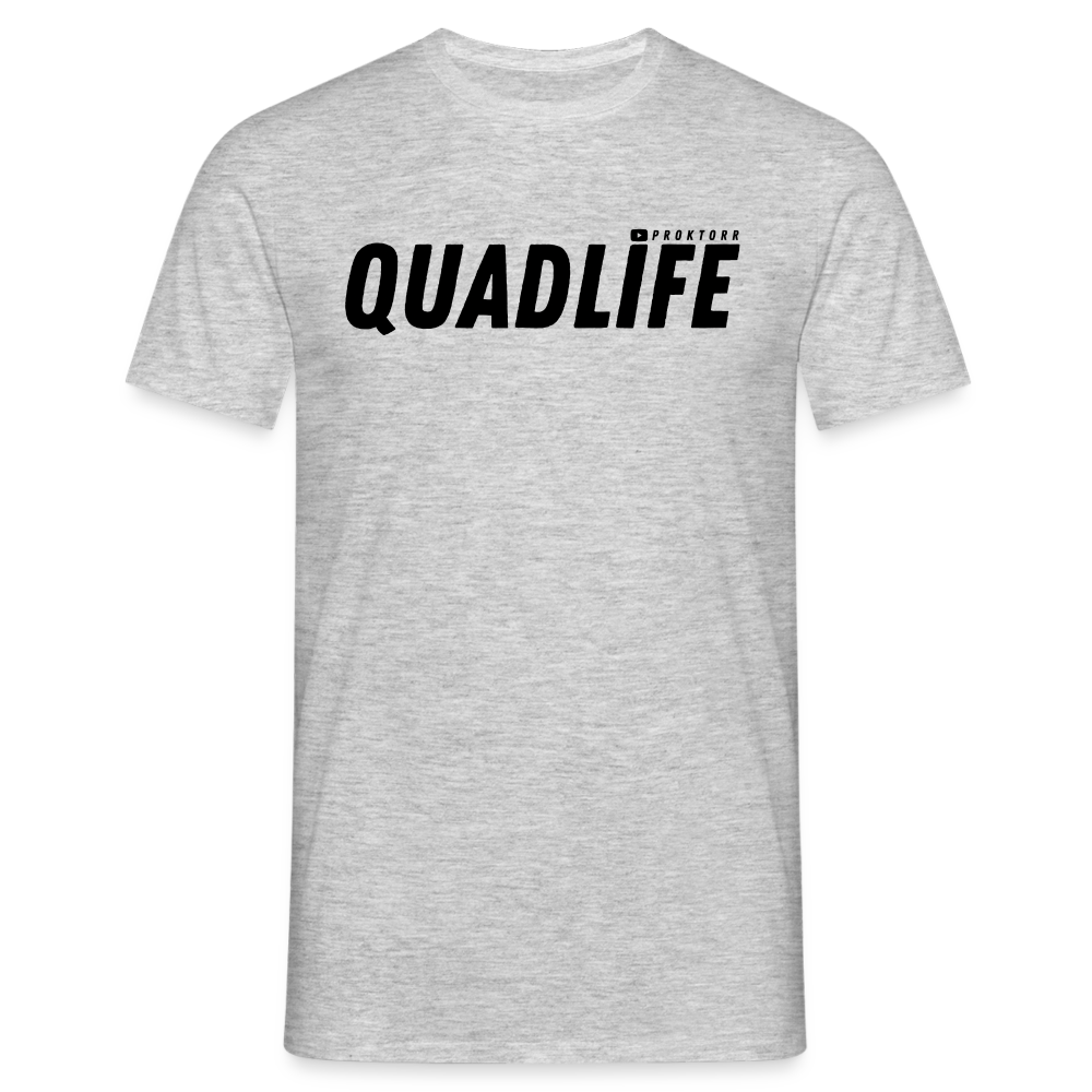 T-shirt QUADLIFE (logo noir) - gris chiné