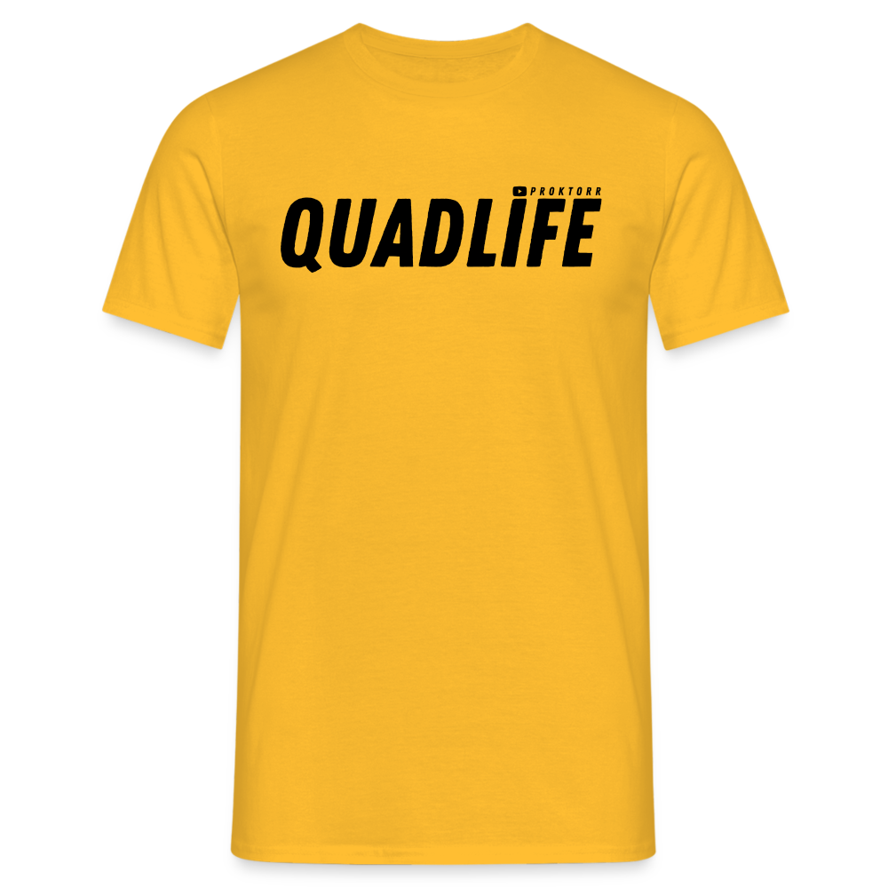 T-shirt QUADLIFE (logo noir) - jaune