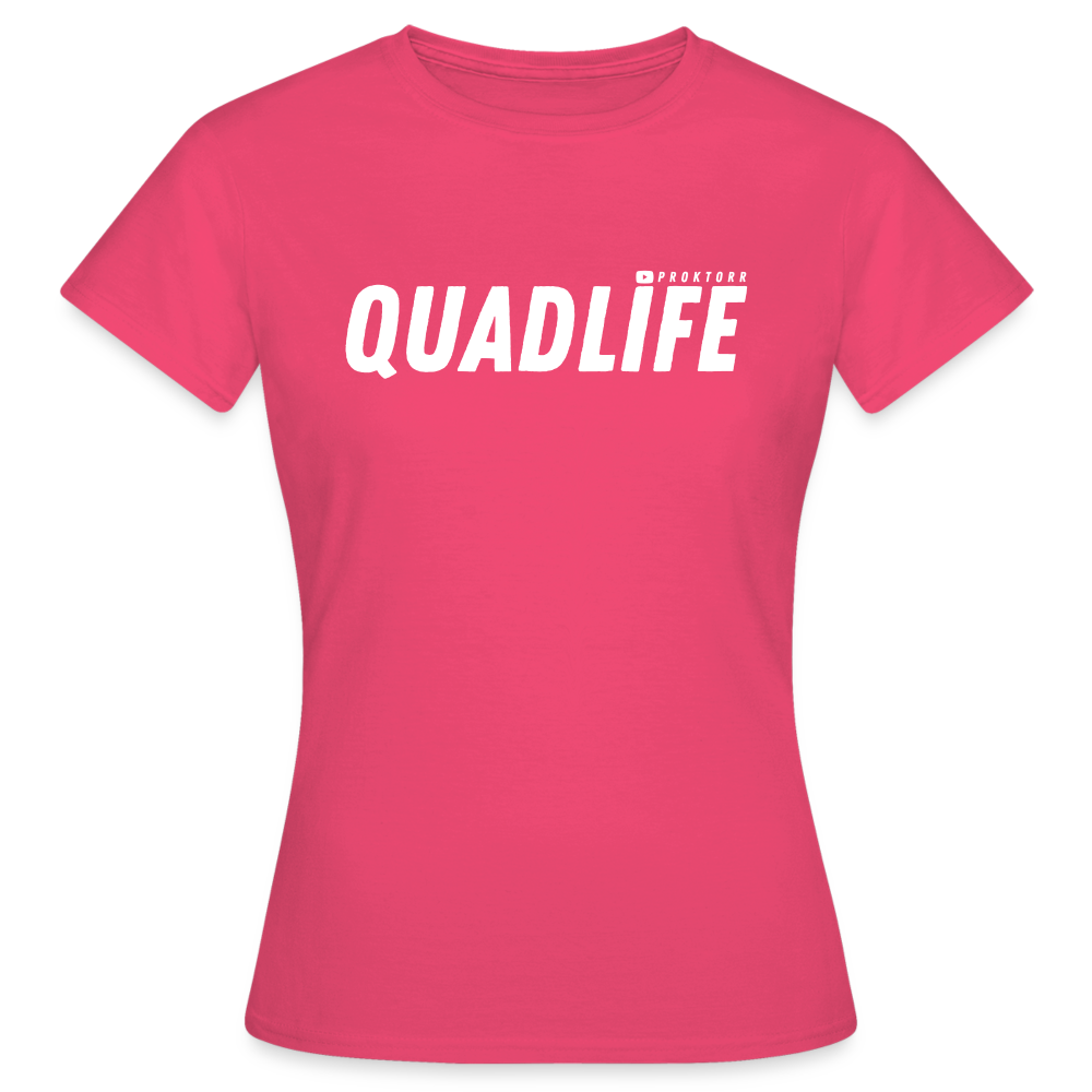 T-shirt QUADLIFE (logo blanc) - rose azalée