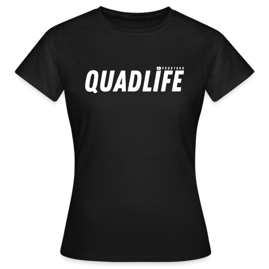 T-shirt QUADLIFE (logo blanc) - noir