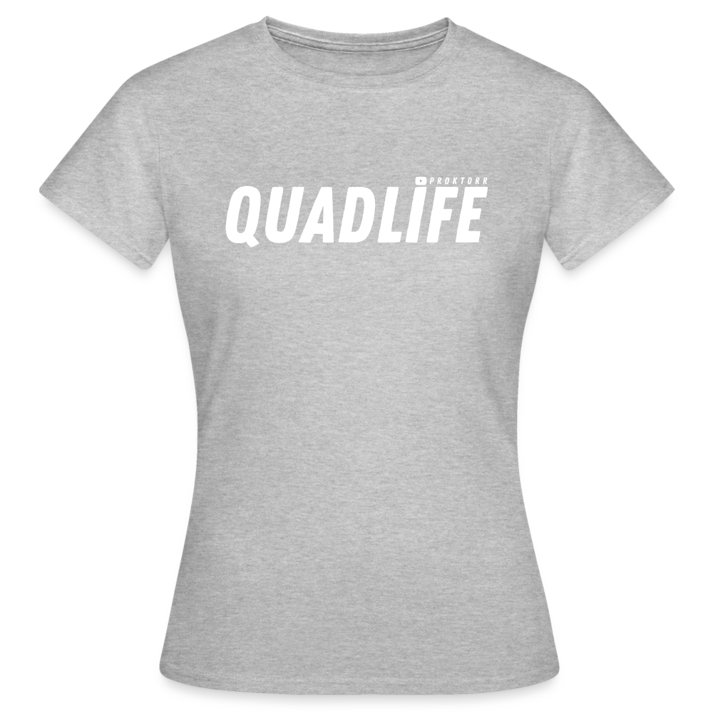 T-shirt QUADLIFE (logo blanc) - gris chiné