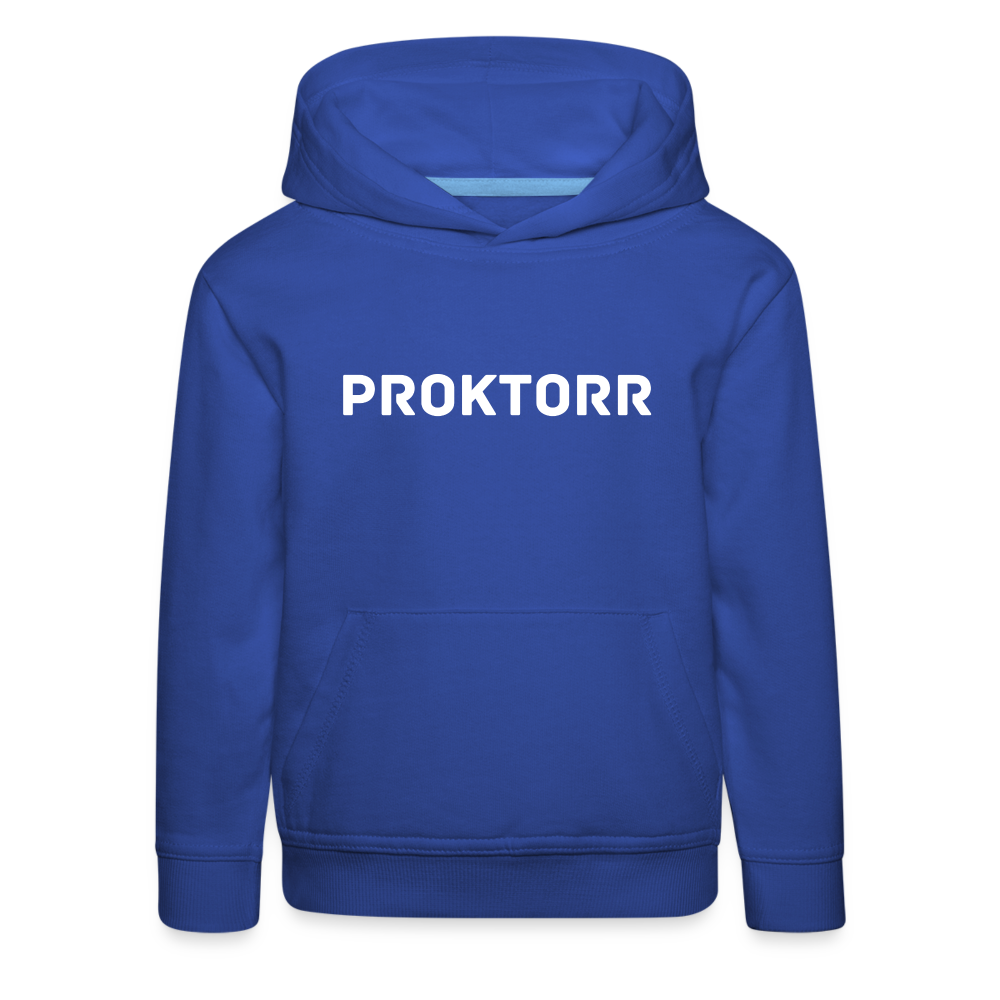 Sweat à capuche PROKTORR (logo blanc) - bleu royal