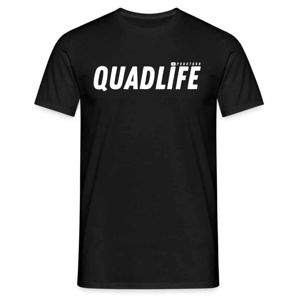 T-shirt QUADLIFE (logo blanc) - noir