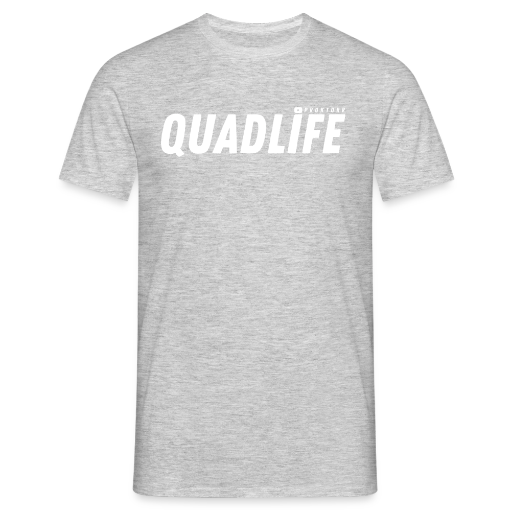 T-shirt QUADLIFE (logo blanc) - gris chiné