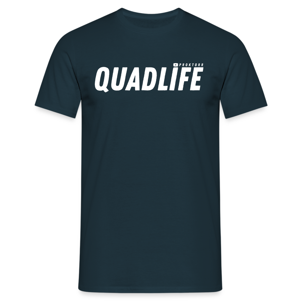 T-shirt QUADLIFE (logo blanc) - marine