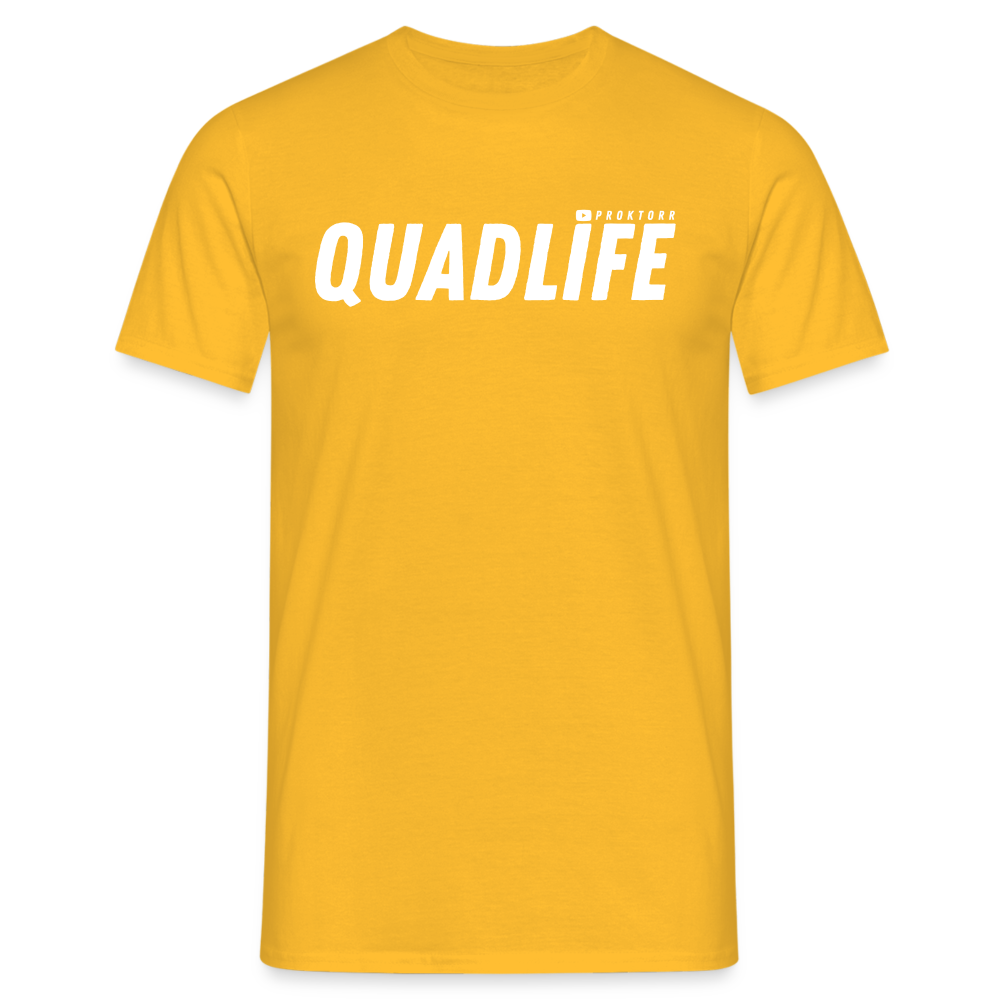 T-shirt QUADLIFE (logo blanc) - jaune