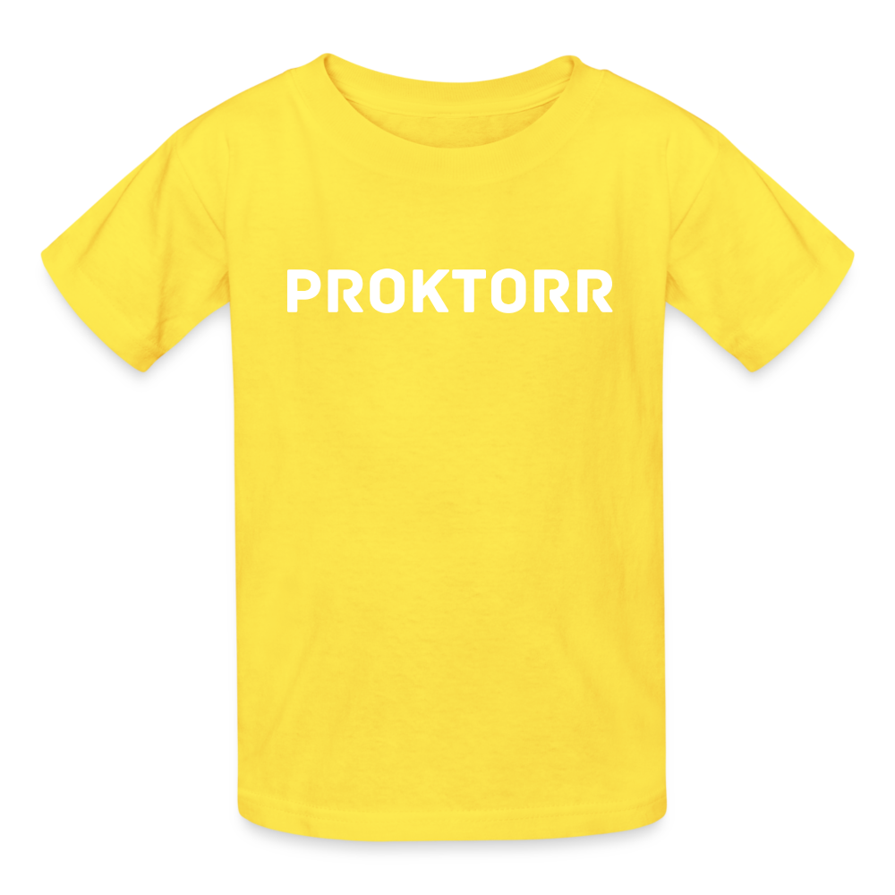 T-shirt PROKTORR (logo blanc) - jaune