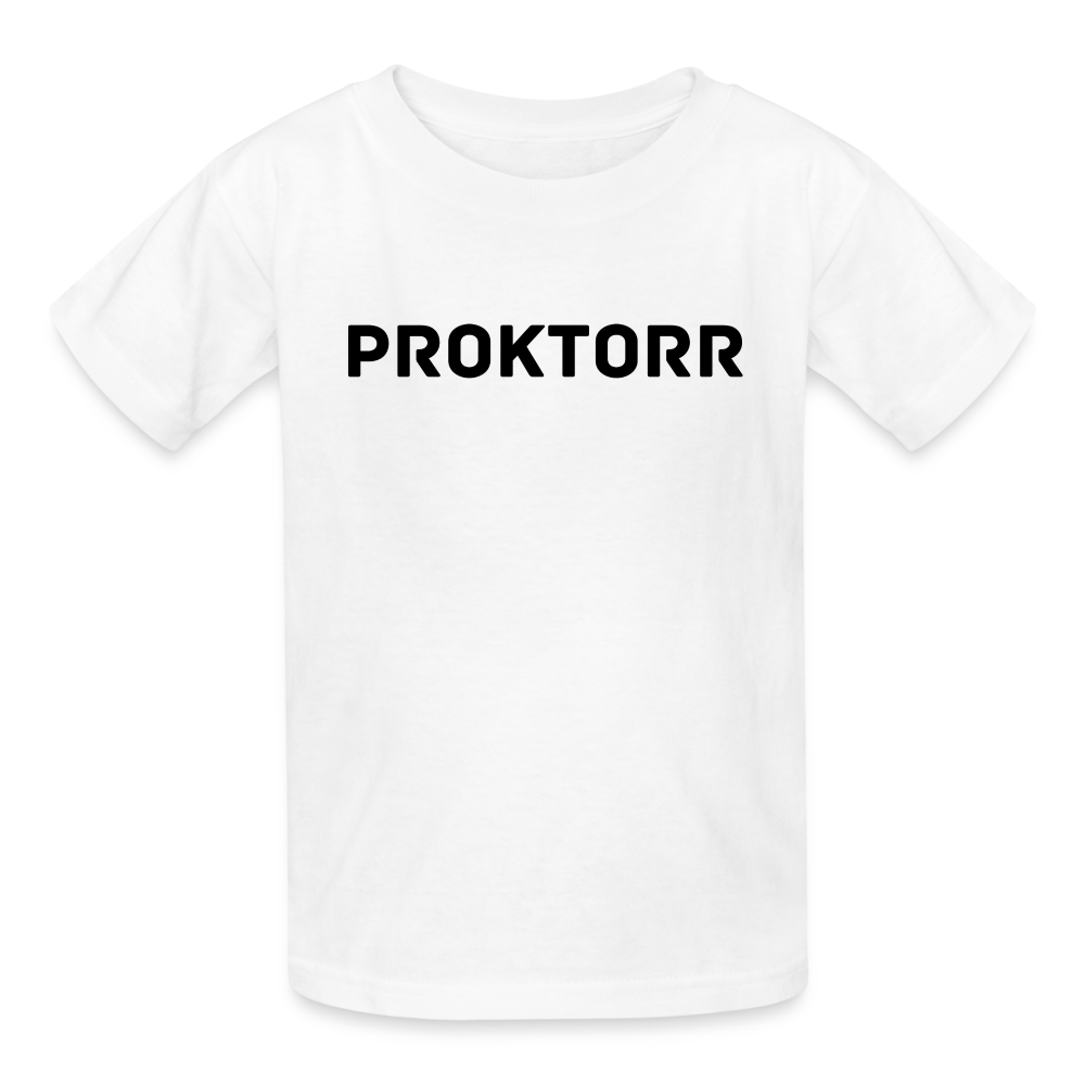 T-shirt PROKTORR (logo noir) - blanc