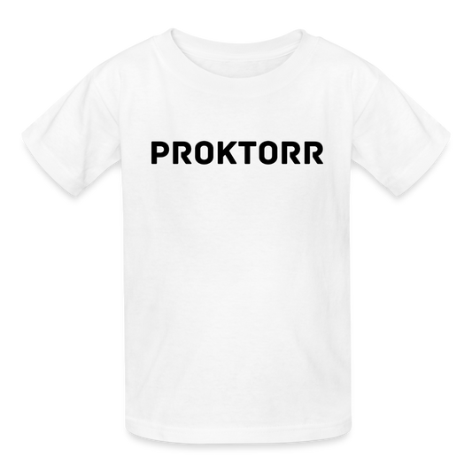 T-shirt PROKTORR (logo noir) - blanc