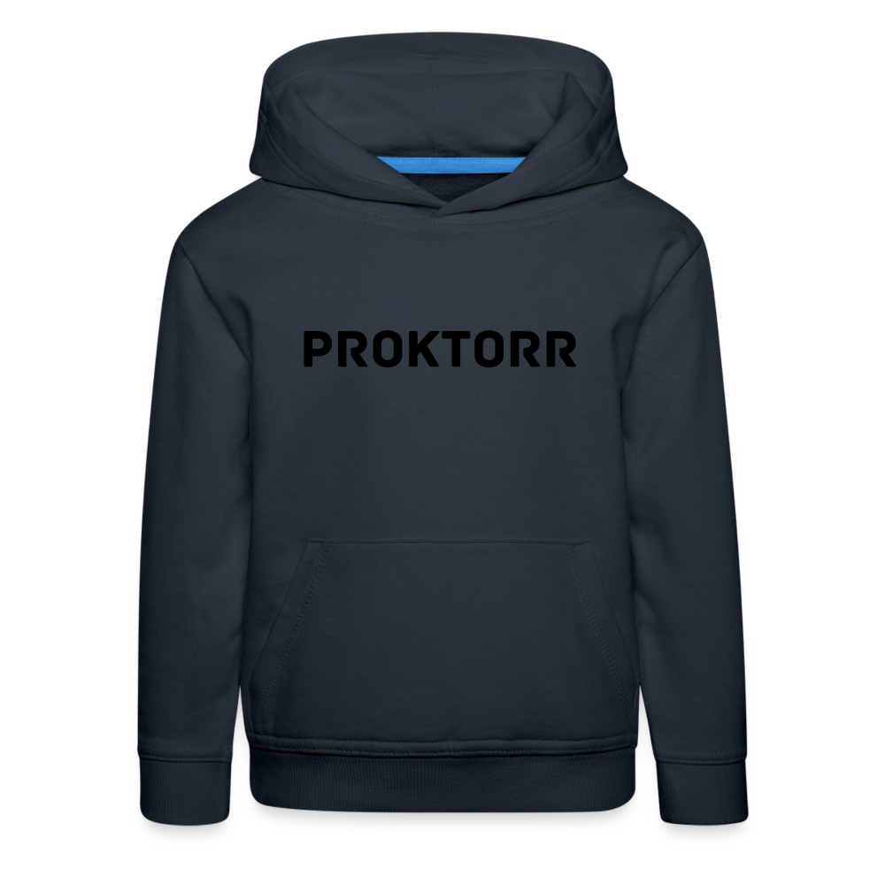 Sweat à capuche PROKTORR (logo noir) - marine