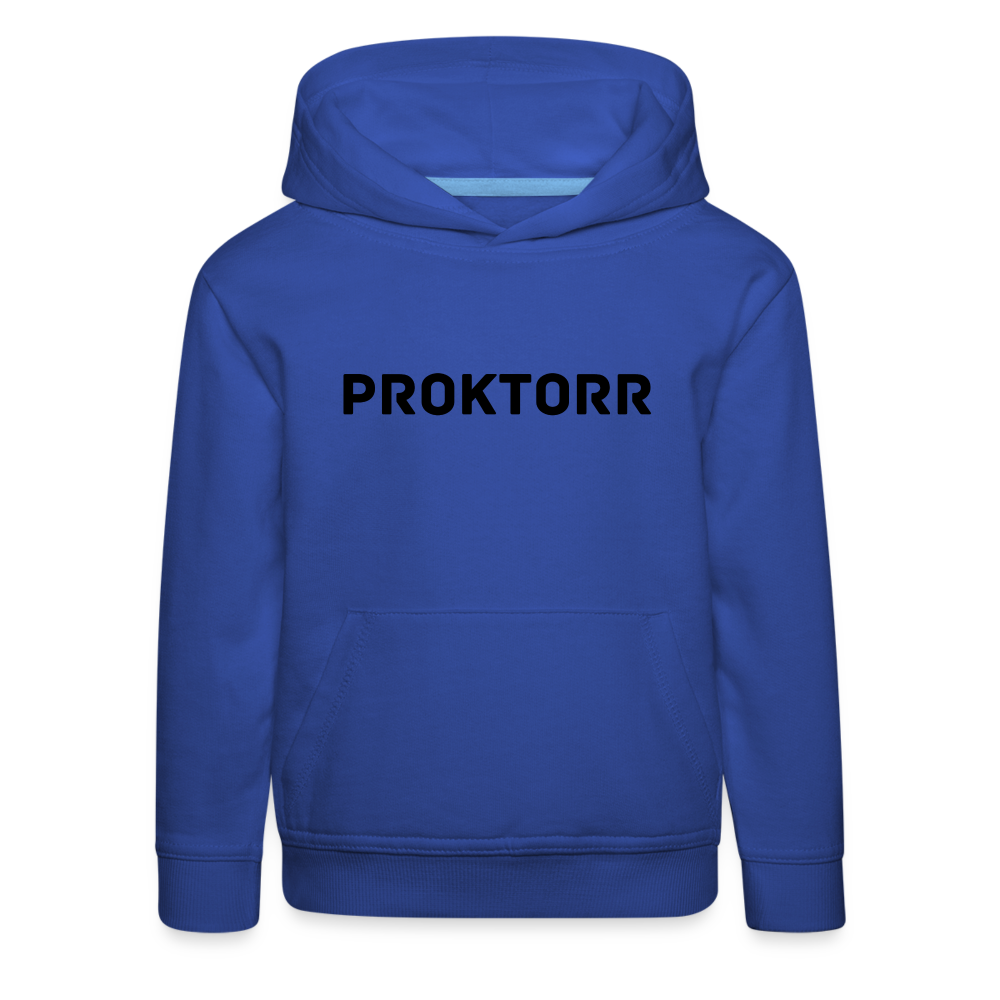 Sweat à capuche PROKTORR (logo noir) - bleu royal