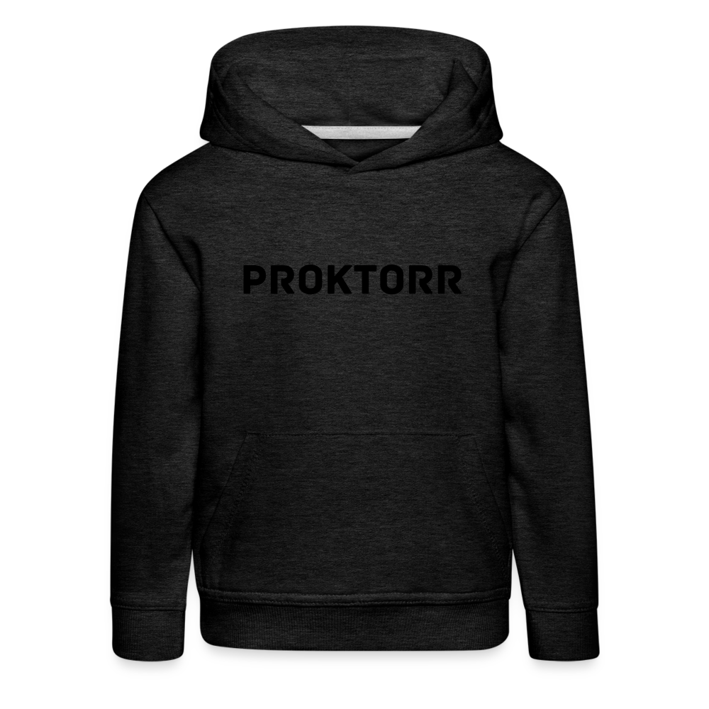 Sweat à capuche PROKTORR (logo noir) - charbon