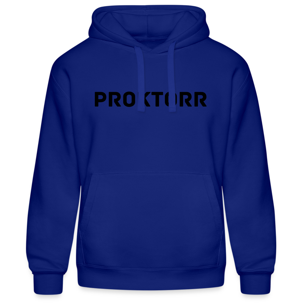 Sweat à capuche PROKTORR (logo noir) - bleu royal