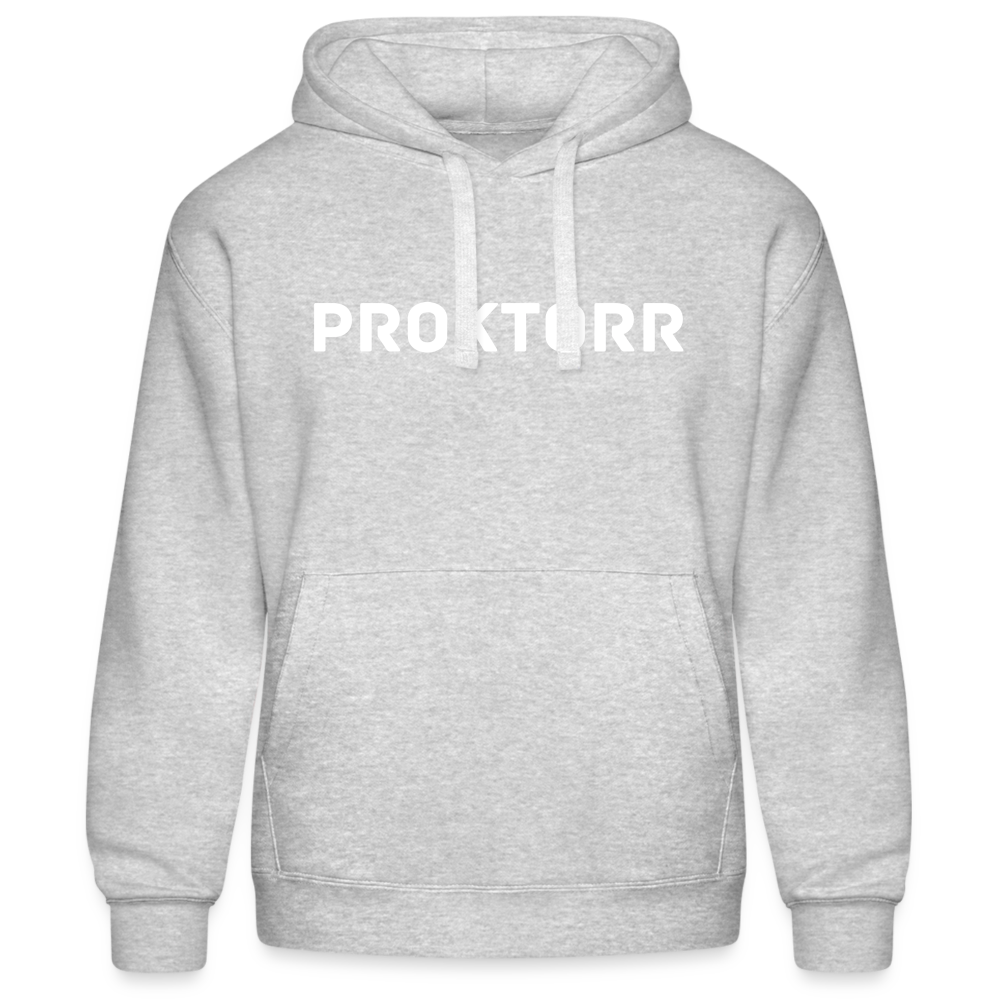 Sweat à capuche PROKTORR (logo blanc) - gris chiné