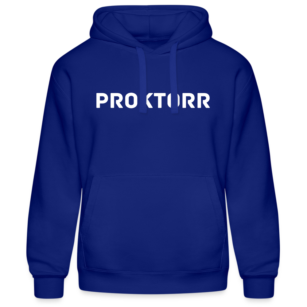 Sweat à capuche PROKTORR (logo blanc) - bleu royal