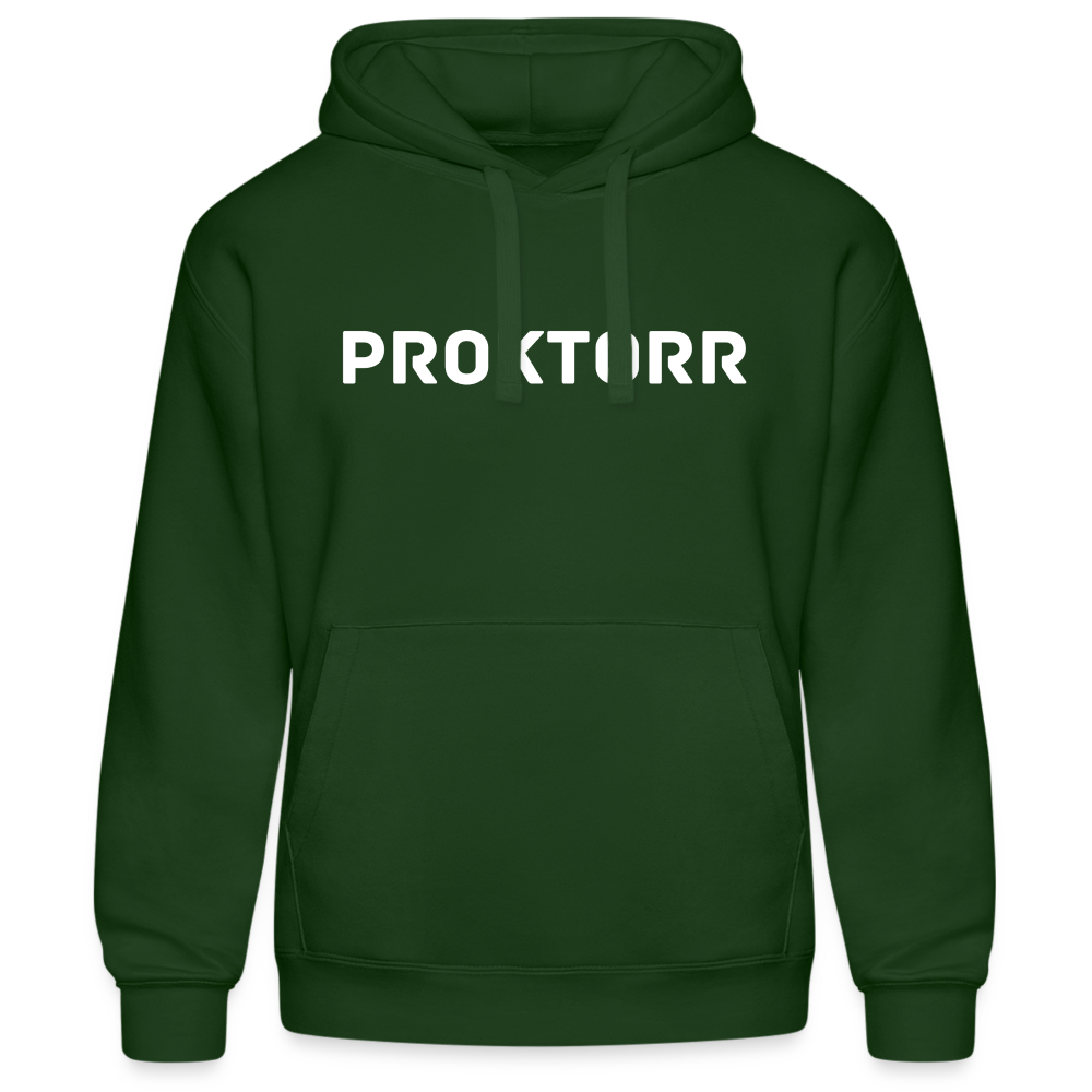 Sweat à capuche PROKTORR (logo blanc) - vert bouteille