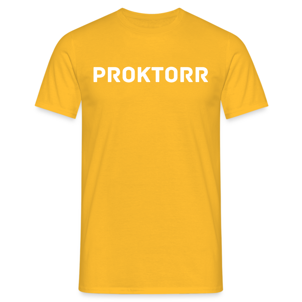 T-shirt PROKTORR (logo blanc) - jaune