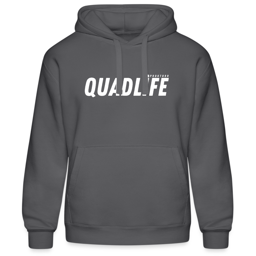 Sweat à capuche QUADLIFE (logo blanc) - gris