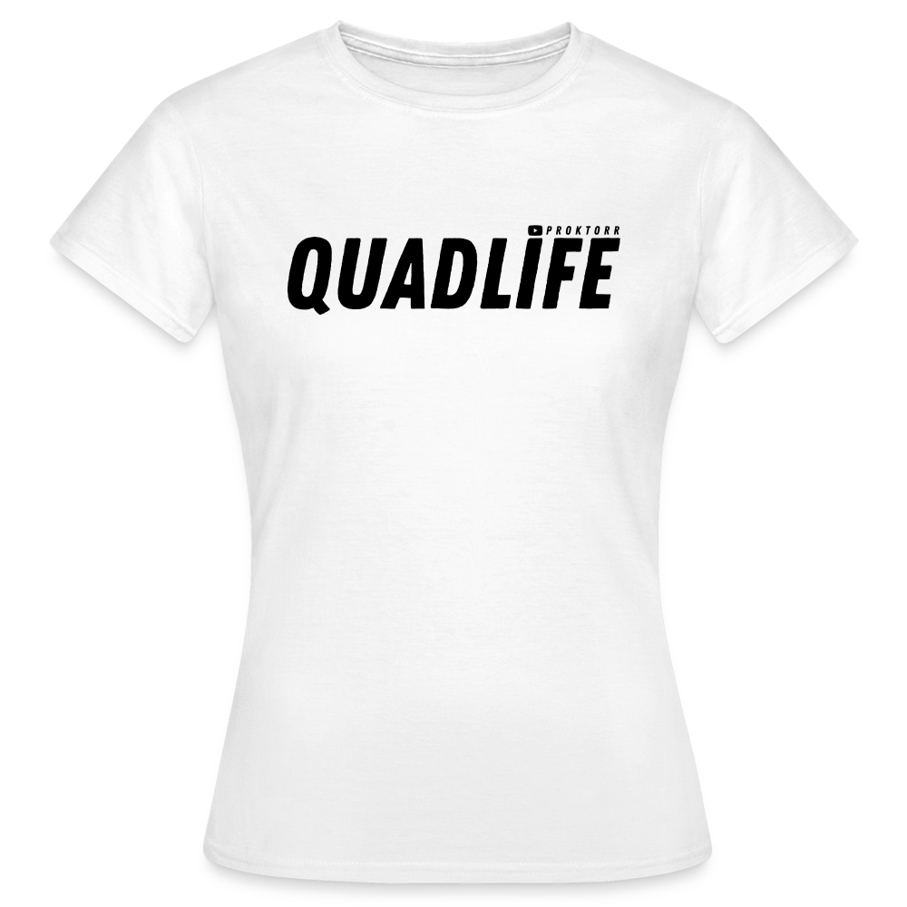 T-shirt QUADLIFE (logo noir) - blanc