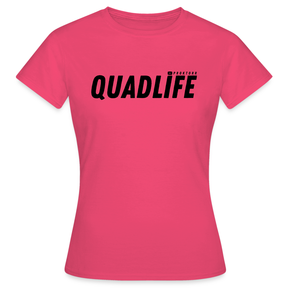 T-shirt QUADLIFE (logo noir) - rose azalée