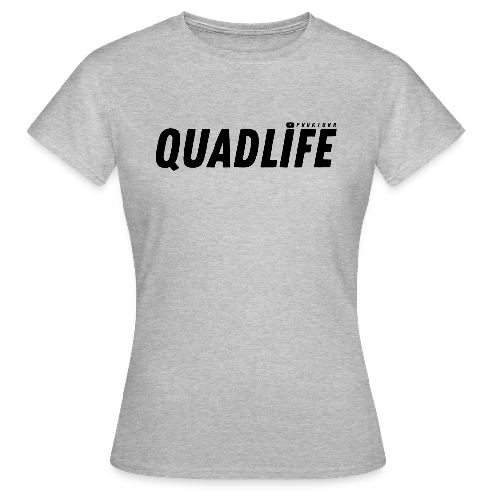 T-shirt QUADLIFE (logo noir) - gris chiné