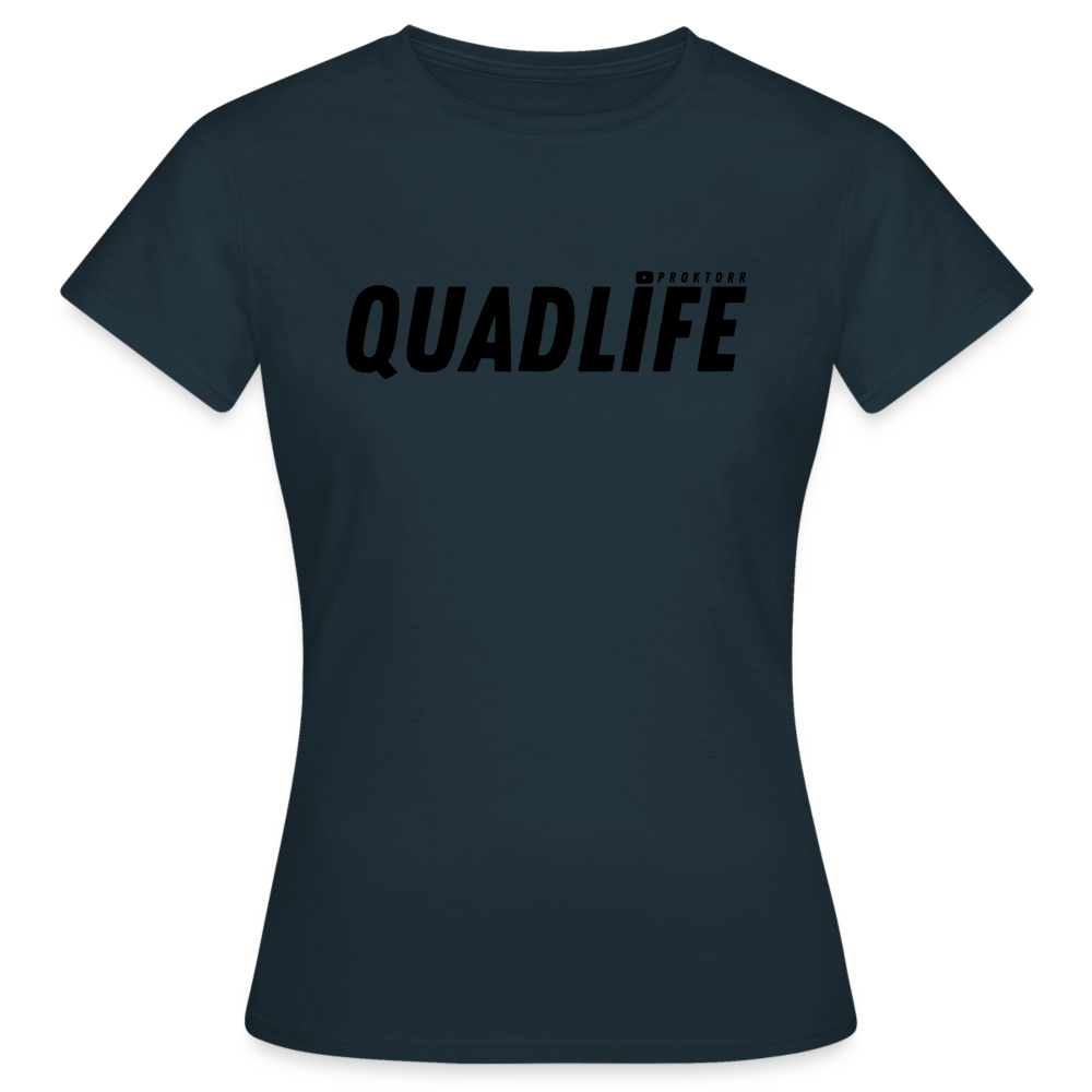 T-shirt QUADLIFE (logo noir) - marine