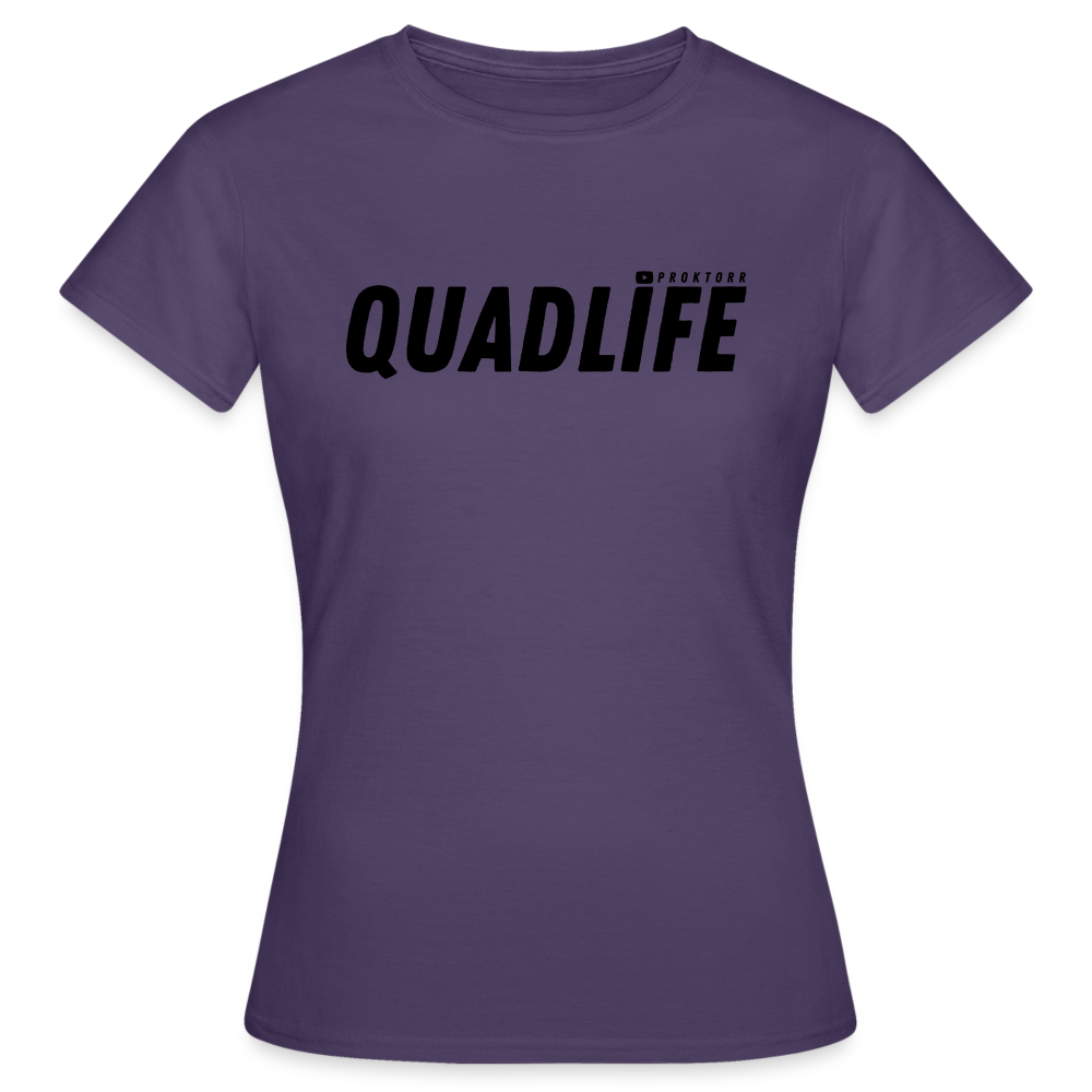 T-shirt QUADLIFE (logo noir) - violet foncé