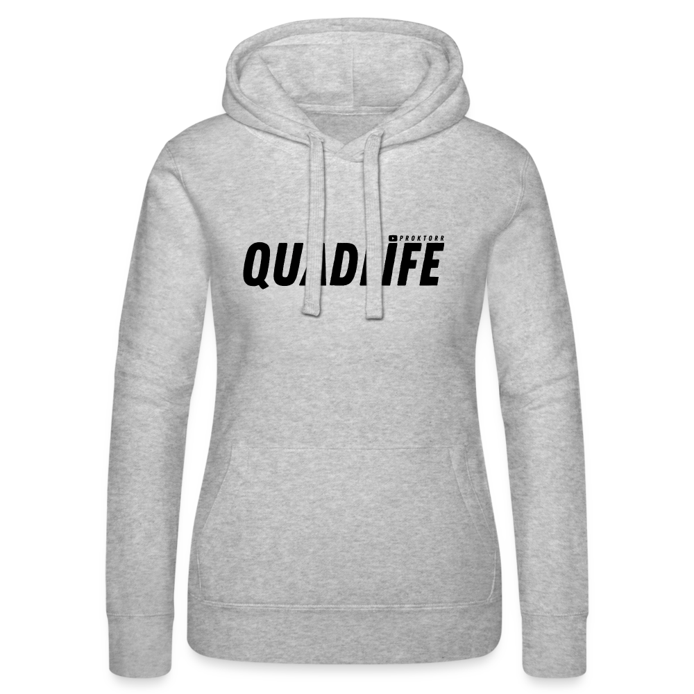 Sweat à capuche QUADLIFE (logo noir) - gris chiné