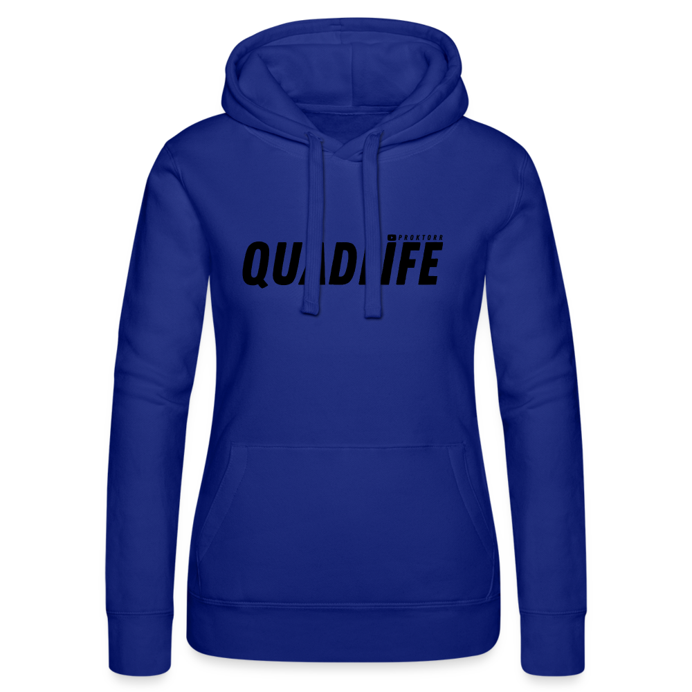 Sweat à capuche QUADLIFE (logo noir) - bleu royal