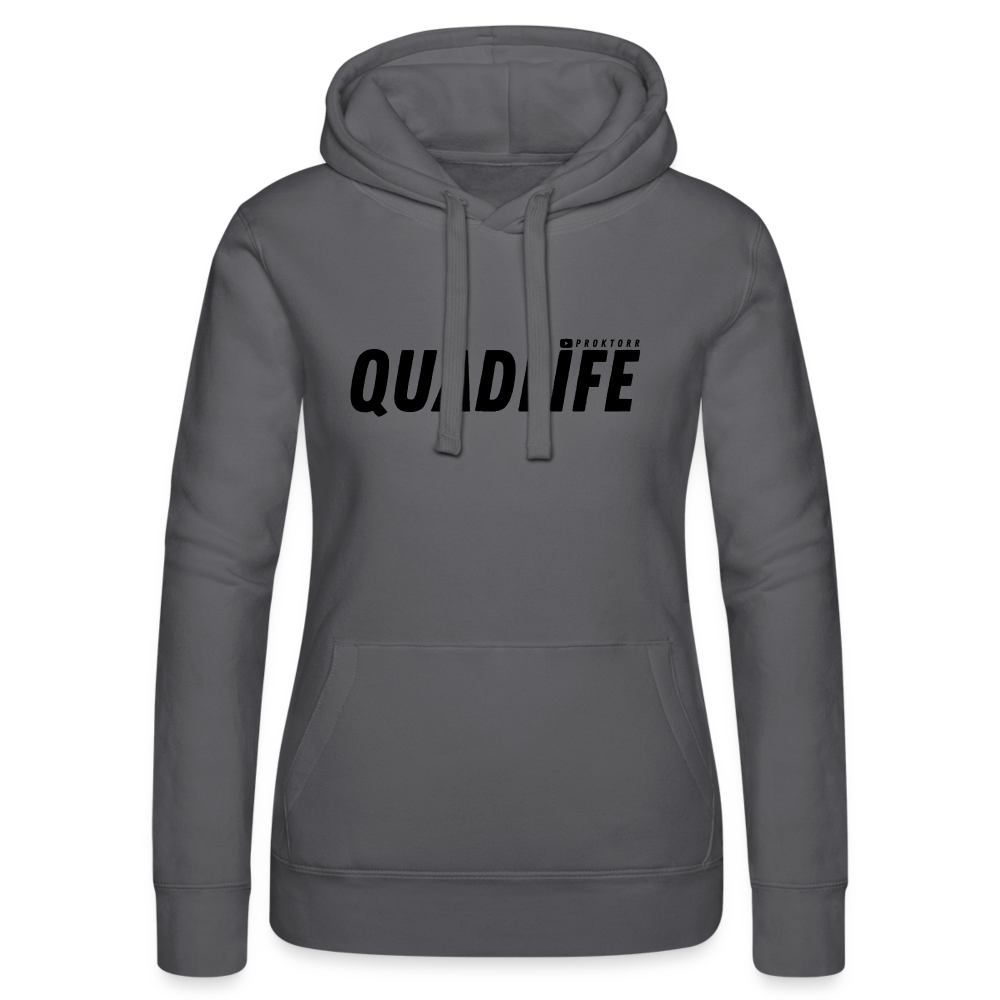 Sweat à capuche QUADLIFE (logo noir) - gris