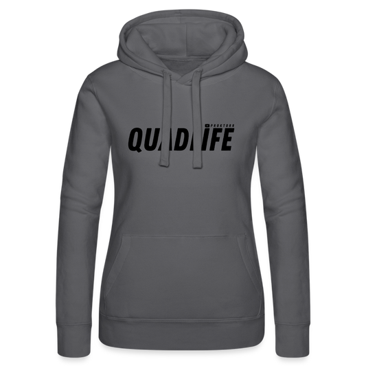 Sweat à capuche QUADLIFE (logo noir) - gris