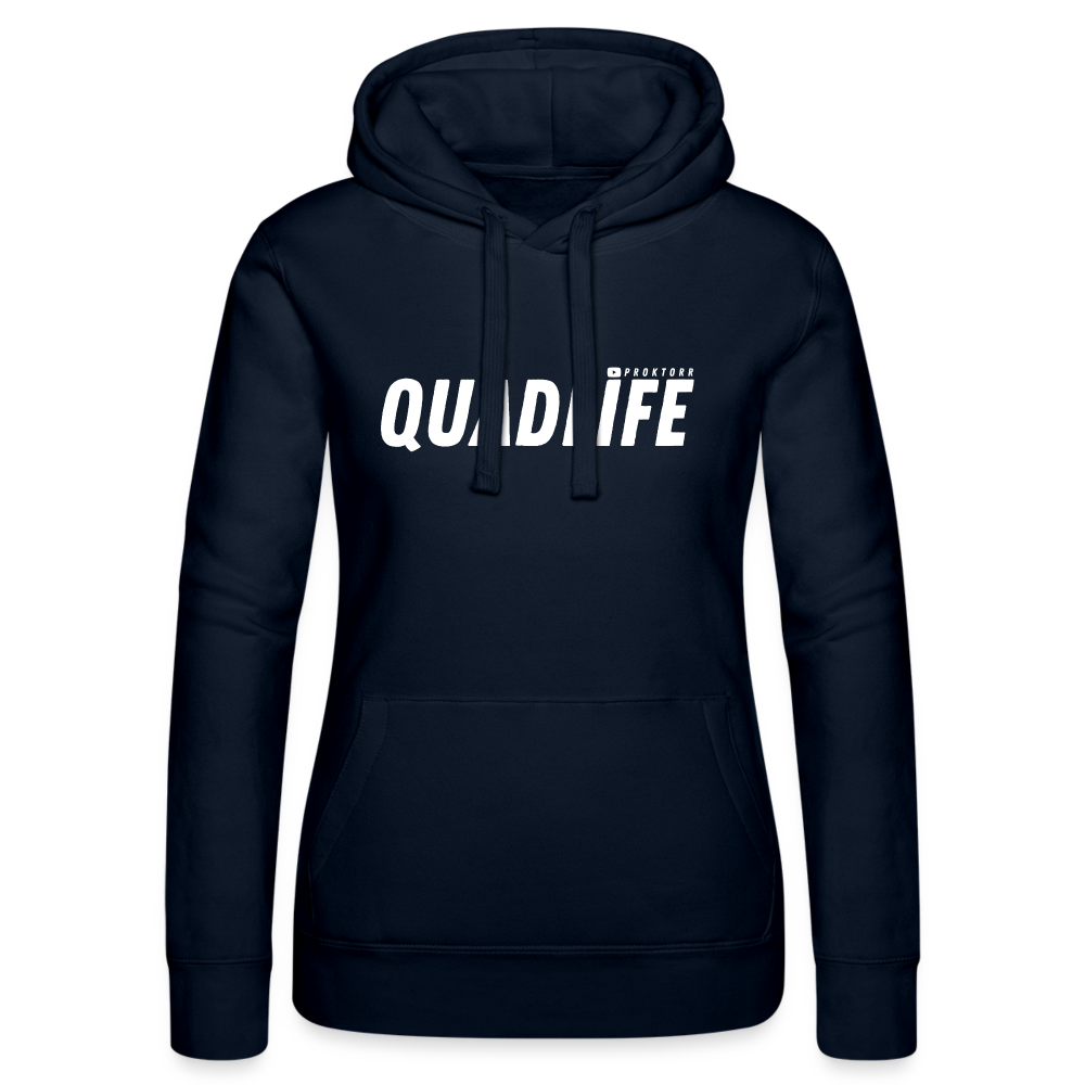 Sweat à capuche QUADLIFE (logo blanc) - marine