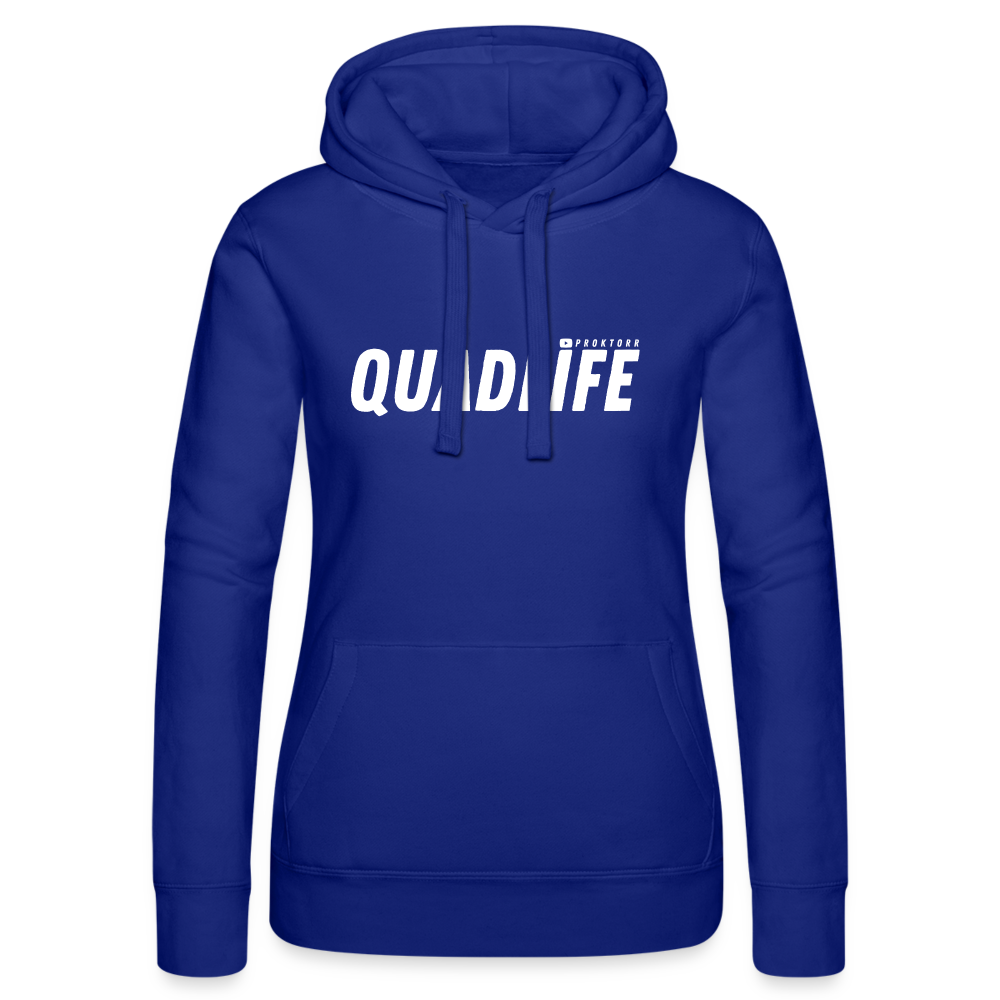 Sweat à capuche QUADLIFE (logo blanc) - bleu royal