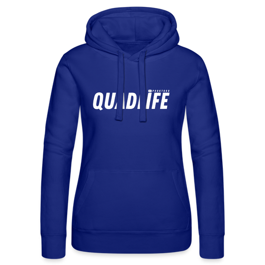 Sweat à capuche QUADLIFE (logo blanc) - bleu royal