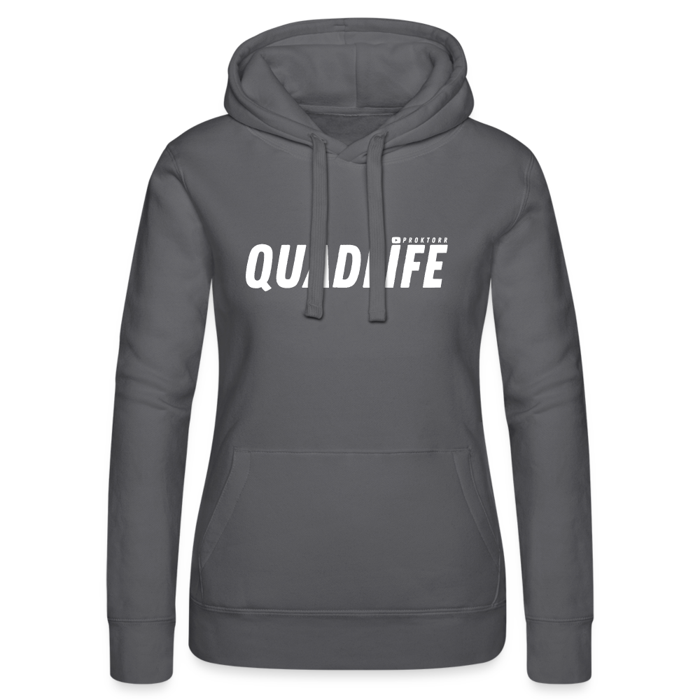 Sweat à capuche QUADLIFE (logo blanc) - gris