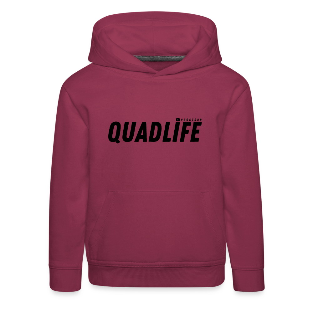 Sweat à capuche QUADLIFE (logo noir) - bordeaux