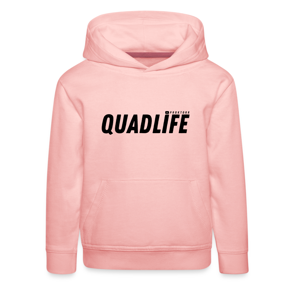 Sweat à capuche QUADLIFE (logo noir) - rose cristal