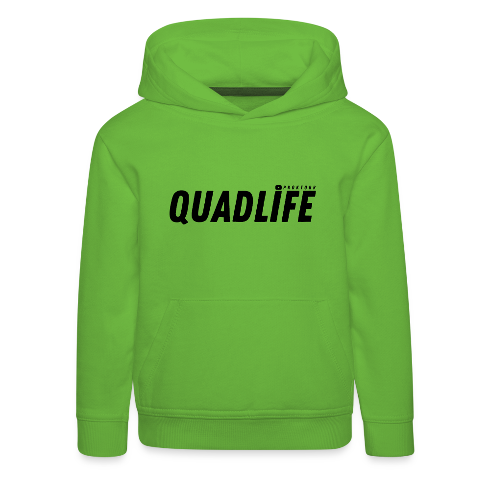 Sweat à capuche QUADLIFE (logo noir) - vert clair