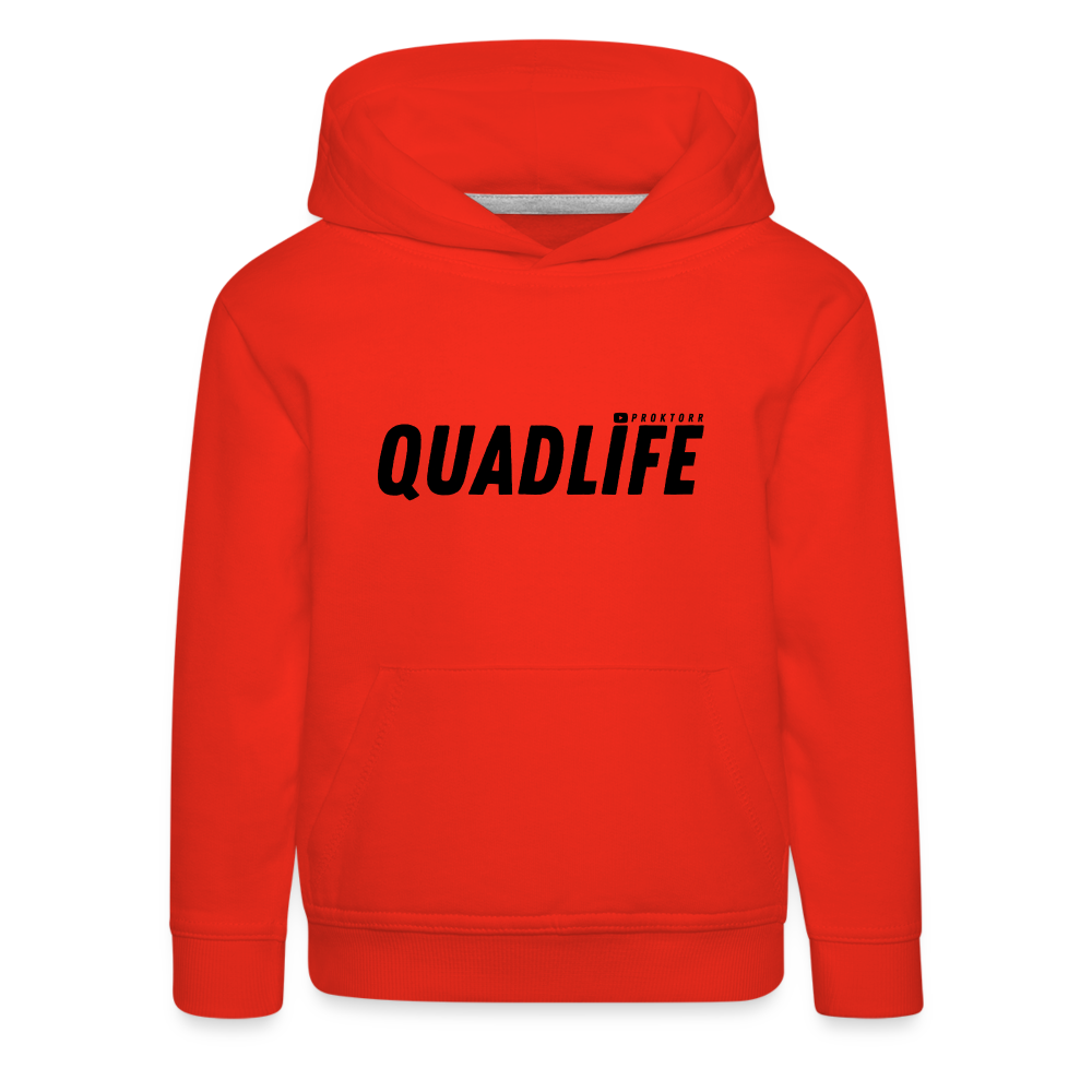 Sweat à capuche QUADLIFE (logo noir) - rouge