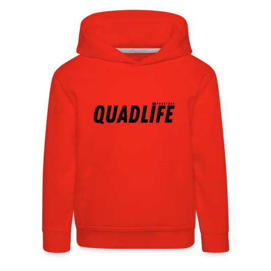 Sweat à capuche QUADLIFE (logo noir) - rouge