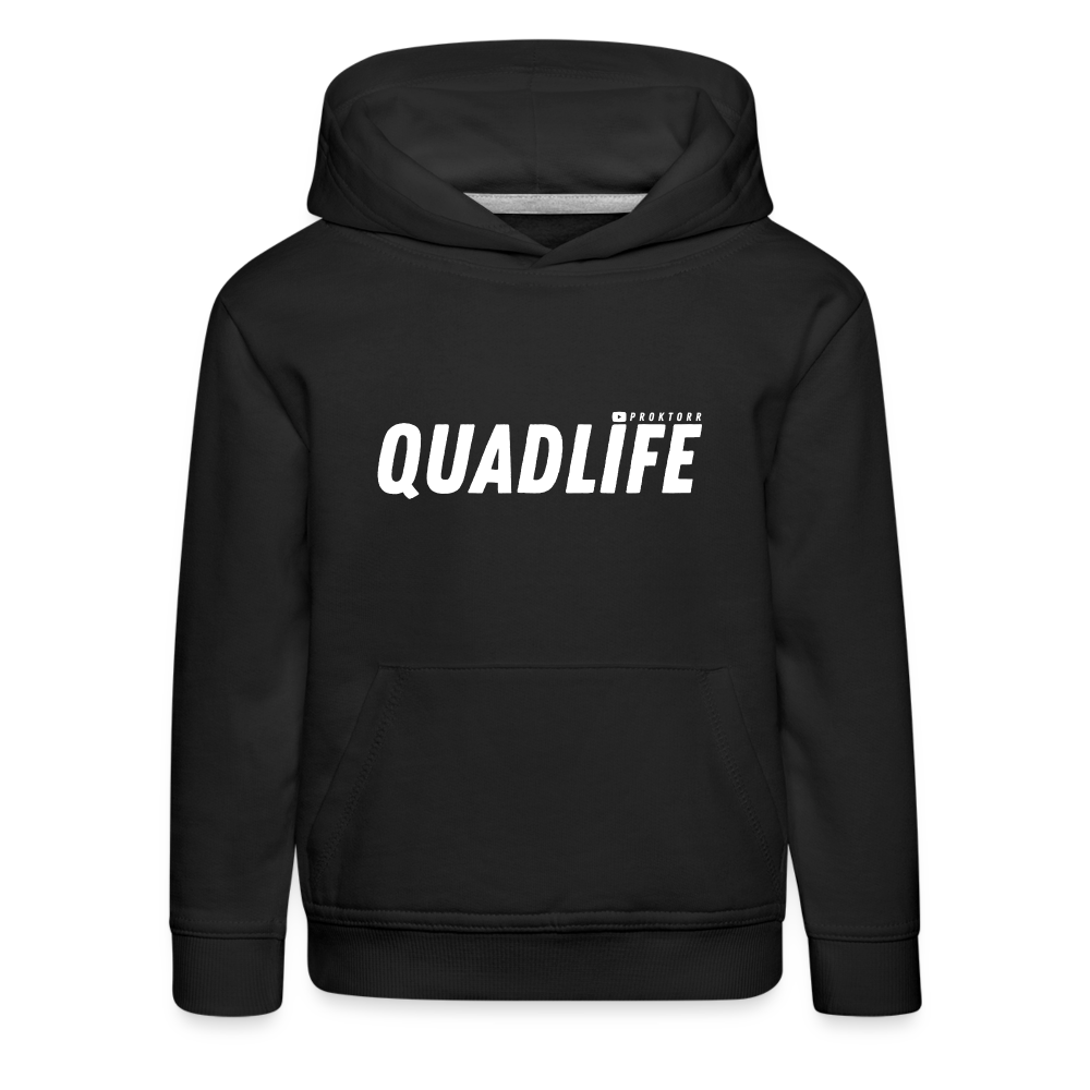 Sweat à capuche QUADLIFE (logo blanc) - noir