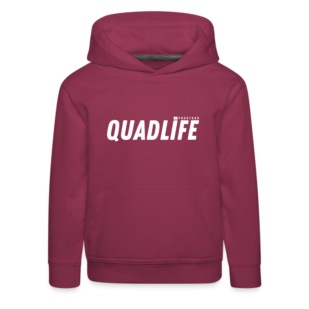 Sweat à capuche QUADLIFE (logo blanc) - bordeaux