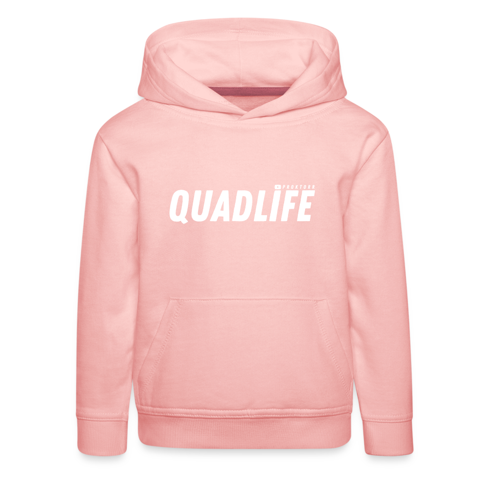 Sweat à capuche QUADLIFE (logo blanc) - rose cristal