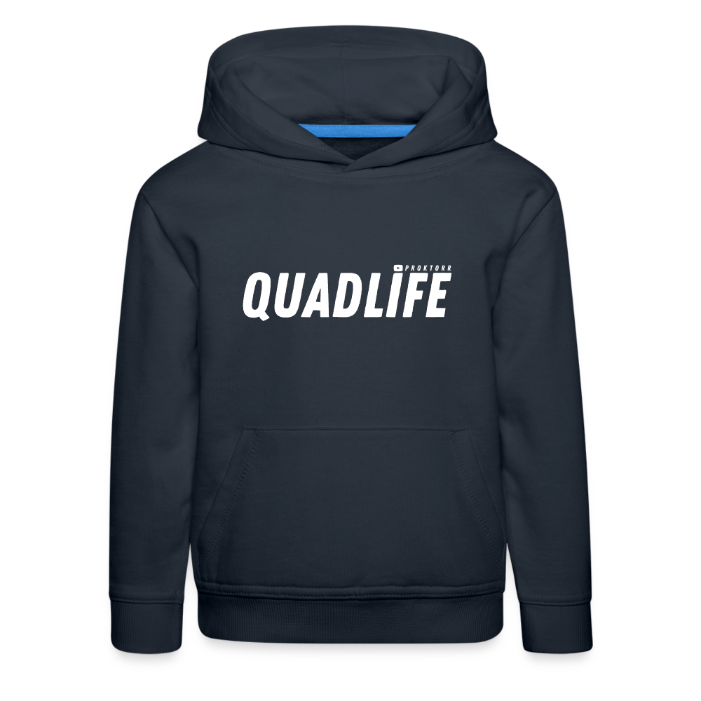 Sweat à capuche QUADLIFE (logo blanc) - marine