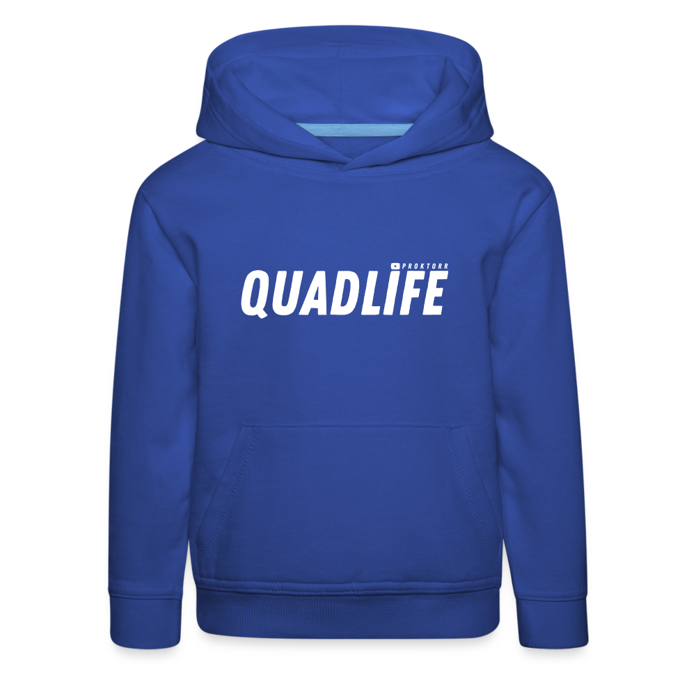 Sweat à capuche QUADLIFE (logo blanc) - bleu royal