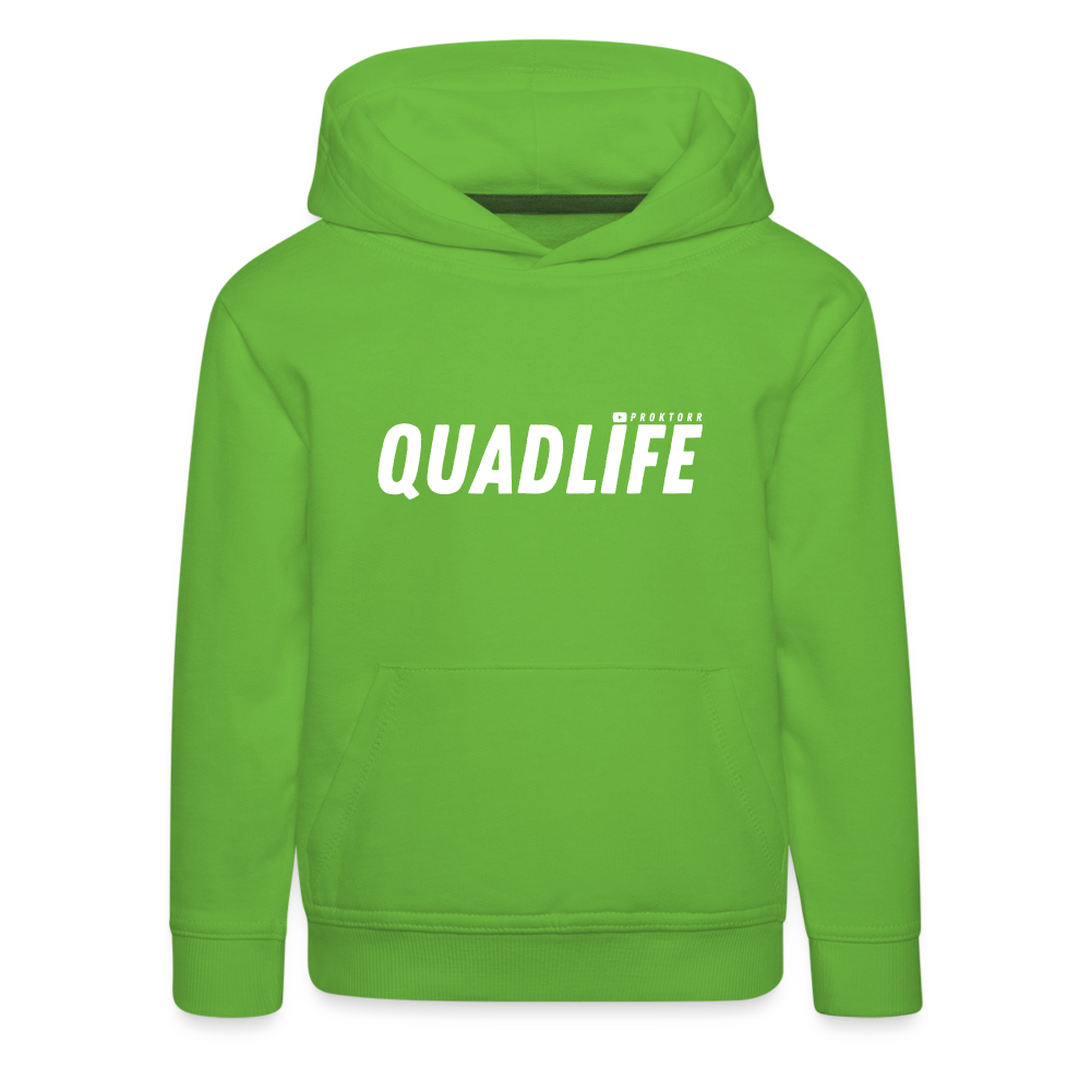 Sweat à capuche QUADLIFE (logo blanc) - vert clair