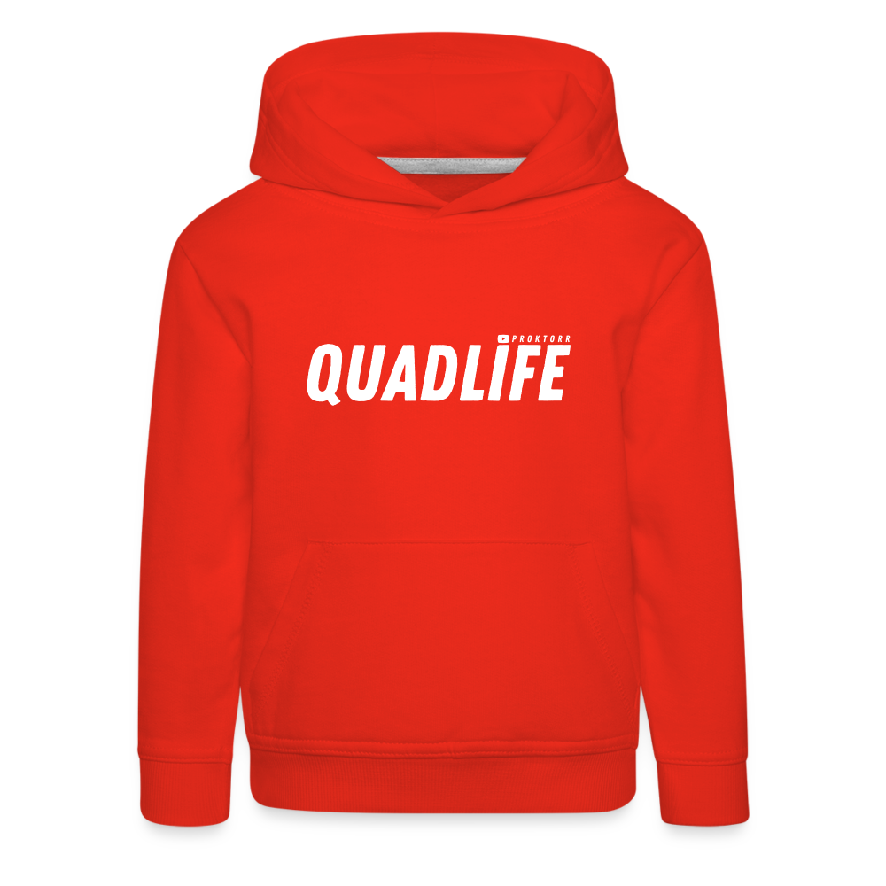 Sweat à capuche QUADLIFE (logo blanc) - rouge