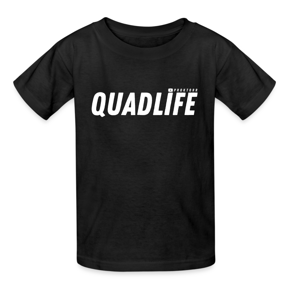 T-shirt QUADLIFE (logo blanc) - noir