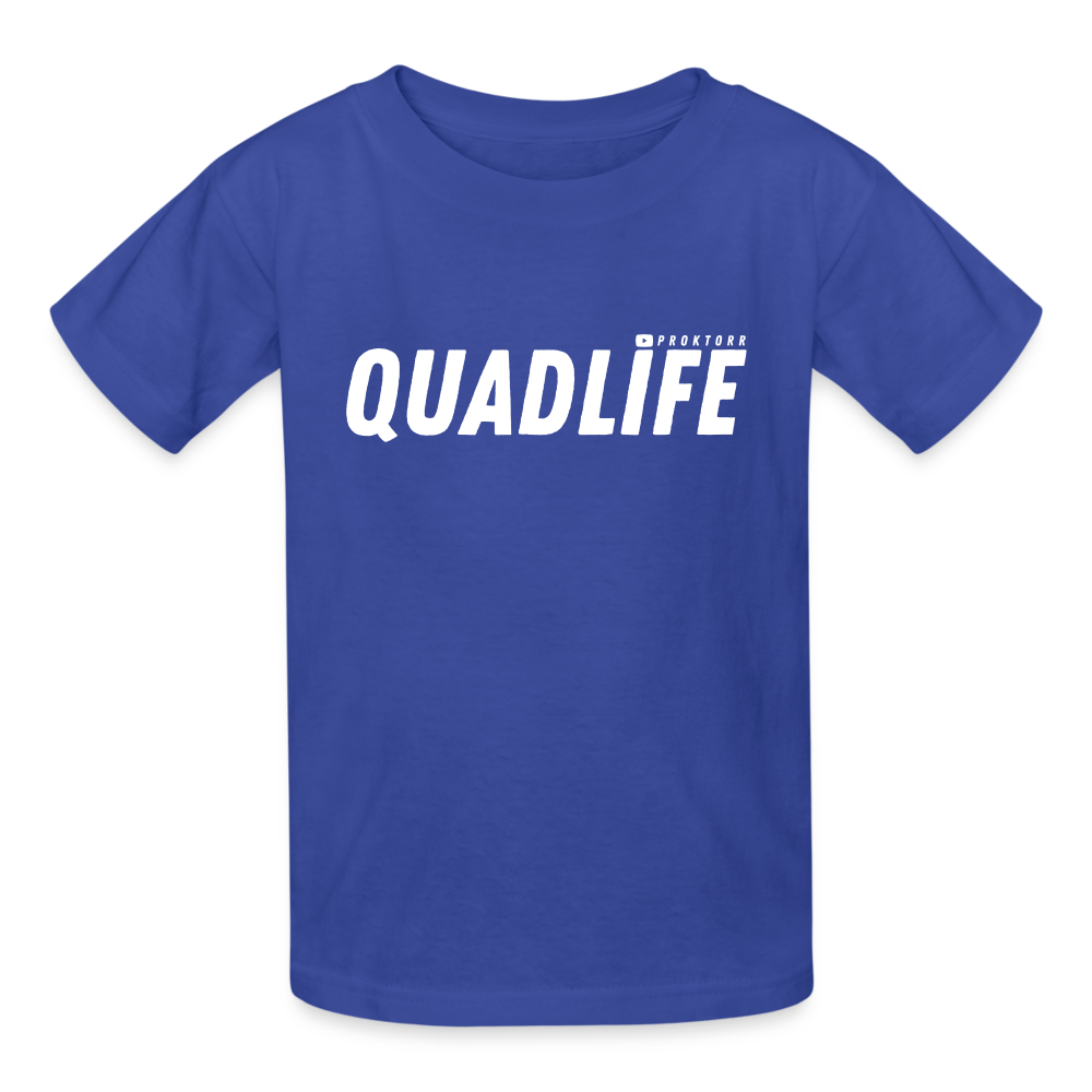 T-shirt QUADLIFE (logo blanc) - bleu royal